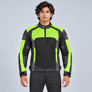 Veste en maille de protection pour motards avec poches pour protections compatibles CE, panneaux résistants à l'abrasion et construction respirante pour les motards - Product Image 1