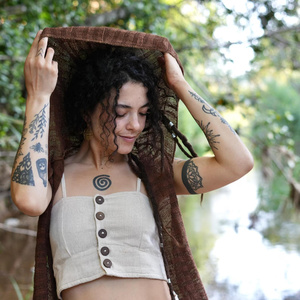 Women’s Asymmetric Hooded Vest Boho Festival Elven Gilet With Unique Layering Piece For Casual And Costume Wear - Product Image 3