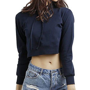 Sudadera con Capucha para Mujer de Primera Calidad, Impresión Personalizada, Estilo Urbano de Invierno, Última Moda, Logotipo Frontal, Sudadera Corta - Product Image 3