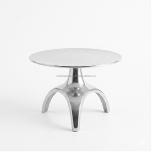 Luxury Polished Metal Wedding Cake Riser • Fine Dining Catering Presentation Base - Product Image 3