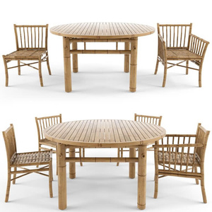 Outdoor <b>Folding</b> Bamboo Dining <b>Table</b> Chair for Home Wedding or Restaurant Durable and Stylish Handwoven Rattan Seat Bamboo Frame - Product Image 5