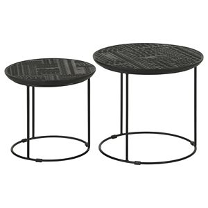 <b>Matte</b> Black 2-Piece Nesting <b>Table</b> for Living Room Elegant Furniture Set - Product Image 6