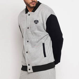 Veste d'hiver en laine respirante et écologique de qualité supérieure, personnalisable avec logo, col montant, positionnement frontal, manches longues, style Letterman - Product Image 2