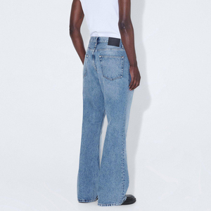 Men’s Vintage Western <b>Boot</b> Cut Denim Work Jeans Medium Wash Mid Waist Casual Summer Custom Stonewash Pants - Product Image 2