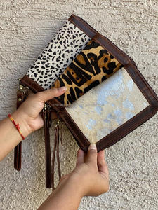 Venta caliente Muñeca Dejar Cartera de cuero Piel de vaca Embrague de cuero Mujeres Monedero de cuero - Product Image 5