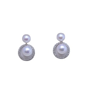 Pendientes de Perlas Blancas de Agua Dulce AK de 4-5 mm, Redondas, con Gran Brillo, Casi Impecables, Plata S925, Diseño Minimalista, Venta al por Mayor - Product Image 5