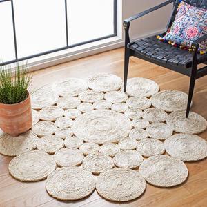 Hot Selling Product Modern Round Braided Jute <b>Rug</b> Handmade Geometric Design Floor Covering Direct From Factory ITHL - Product Image 4