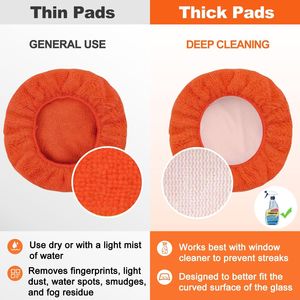 Confezione da 5 testine di ricambio in microfibra rossa, strumenti per la pulizia del parabrezza, lavabili e riutilizzabili, adatti a vari modelli - Product Image 3