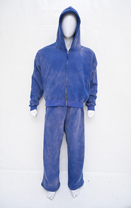 Women's Heavyweight Cotton Crop Hoodie and Short Sweat Pants <b>Set</b> Custom OEM <b>Embroidery</b> High Quality with Contrast Stitching - Product Image 5