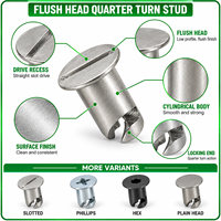 Flush Head Quarter Turn Stud Slotted Phillips Hex Socket Quick Access Panel Fastener Custom OEM