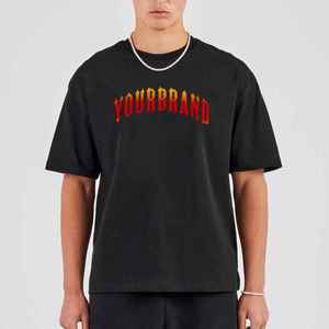 เสื้อยืดโอเวอร์ไซส์ทรงหลวมสำหรับผู้ชาย ผ้าฝ้าย 100% คุณภาพพรีเมียม พร้อมโลโก้พิมพ์ดิจิทัลตามสั่ง - Product Image 2