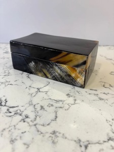 Nueva Caja Rectangular Rústica de Cuerno de Búfalo de ILAHI, Pulida y Ecológica, para Guardar Joyas, con Interior Suave para Artículos Delicados, Uttar - Product Image 2