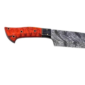 Ahmad Fabric Custom Handmade 13-Inch Damascus Steel Chef <b>Knife</b> with Leather Sheath Beautiful Handle Customizable Supported - Product Image 6