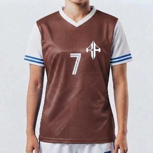 Camiseta de Fútbol para Mujer, con Logotipo Blanco, 100% Poliéster, Impresión por Transferencia de Calor, Manga Corta, Transpirable y de Secado Rápido - Product Image 1