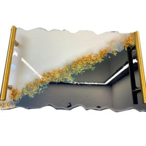 Plateau de service élégant en résine avec taille et design personnalisés, parfait pour les restaurants, les hôtels et l'usage domestique, disponible au prix de gros - Product Image 2