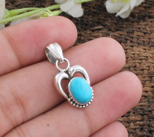 Colgante de Turquesa Natural Kingman, Plata de Ley 925, Engaste de Platino, Hecho a Mano, Joyería Vintage Estilo Western, Aniversario - Product Image 2