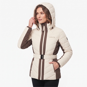 Chaqueta Acolchada de Invierno para Mujer, con Capucha y Cinturón, Diseño de Dos Tonos, Abrigo Acolchado Informal para Exteriores, Nueva Colección de Invierno - Product Image 3