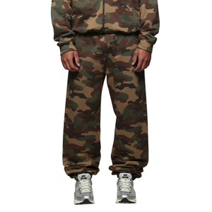 Pantalon de jogging en molleton camouflage personnalisé pour homme, coupe décontractée, taille à cordon, bas de pantalon à revers, style streetwear, fournisseur d'usine de vêtements OEM - Product Image 3