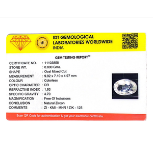 Loose Oval Cut White Zircon 4 Carat Lab Created Gemstone for Fine Jewelry - Product Image 4