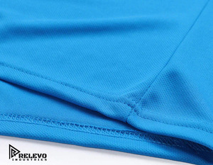 Camisa de Hombre Relevo, Azul Sólido, Transpirable, 100% Algodón, Manga Corta, Tejida, Estilo Casual con Cuello Camisero - Product Image 3
