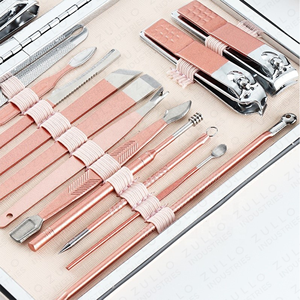Premium Rose Gold Nail Grooming Kit 18 Piece Stainless Steel Manicure <b>Pedicure</b> <b>Set</b> Custom Logo Wholesale Beauty Tools - Product Image 6