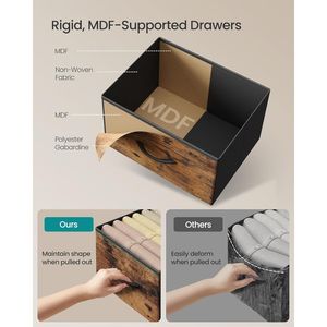 ตู้เก็บของเหล็ก 8 ลิ้นชัก ทำจาก MDF สำหรับตู้เสื้อผ้า ทางเข้าบ้าน สีดำหมึก สีดำอีโบนี - Product Image 4