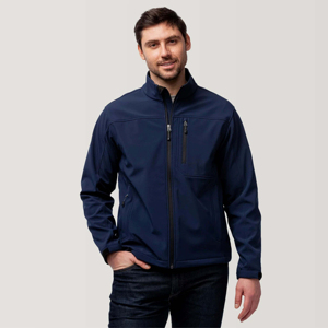 Veste Softshell Polaire Bleu Marine pour Homme, Col Montant, Fermeture Éclair, Imperméable, Coupe-Vent, Tenue Formelle d'Extérieur, Coupe Droite, Hiver - Product Image 1