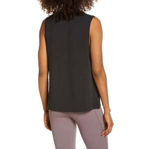 Women's <b>Black</b> Knitted Sleeveless <b>Tank</b> <b>Top</b> O-Neck Casual Breathable Solid Color <b>Top</b> - Product Image 4