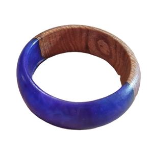 Brazaletes de madera y resina hechos a mano con estilo para mujer, patrones naturales únicos, joyería de moda bonita - Product Image 3