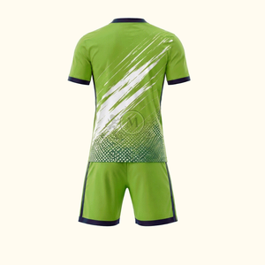 Conjunto de Camiseta de Fútbol Azul Claro para Hombre, Cuello en V, Manga Corta, Estampado Degradado Sublimado, Transpirable, para Todas las Temporadas - Product Image 5