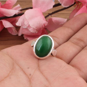 Natural <b>Turquoise</b> Sterling Silver Women's Wedding <b>Ring</b> Genuine Gemstone Classic Bezel Setting Jewelry Wholesale - Product Image 2