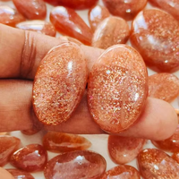 Batu Permata Sunstone Oranye Alami Kualitas Terbaik Bentuk Campuran Cabochon Polesan Halus Grosir untuk Perhiasan atau Hadiah untuknya