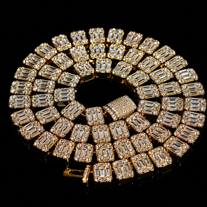 Impresionante Cadena Cubana con Diamantes de Moissanita, Collar Completamente Cubierto de Diamantes para Regalo de Boda, Unisex, Estilo Hip Hop Urbano y Atrevido - Product Image 5
