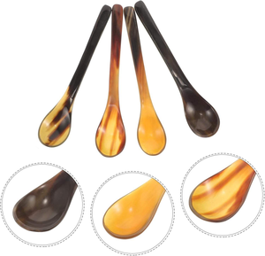 Cuillère en corne de haute qualité, finition miroir, écologique, pour café et dîner, idéale pour les fêtes, à prix abordable - Product Image 1