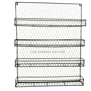 Top Selling Iron Metal Sets Of 2 Rectangle Shape Black Finished glass, spice <b>rack</b> Storage Shelve Wall Mounted - Product Image 3
