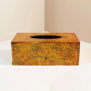 Porte-boîte à mouchoirs laqué or, indispensable pour salle de bain et cuisine, boîtes à papier facial de qualité supérieure. - Product Image 3
