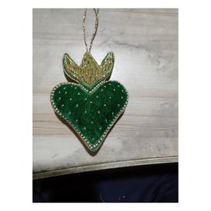 Luxury High Quality Metallic Zardozi Handmade Embroidered Beaded Velvet Satin Eco-Friendly Durable <b>Ornaments</b> Christmas - Product Image 5
