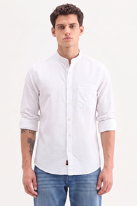 Camisa Enovate para Hombre, Casual, Texturizada, Cuello Mao, 100% Algodón, Transpirable, Verano, Diseño ODM - Product Image 3