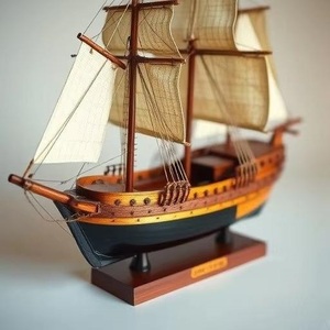 Barco de Madera Náutico, Legado Oceánico, Adorno para Coleccionistas Marítimos, Decoración para el Hogar Costero e Inspiración de Temática Marina - Product Image 2