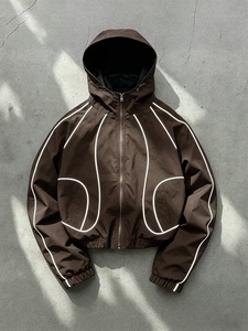Chaqueta Cortavientos Ligera con Capucha, Unisex, Nueva Moda, con Rayas Reflectantes, Cierre Impermeable, Estilo Deportivo para Ciclismo al Aire Libre - Product Image 1