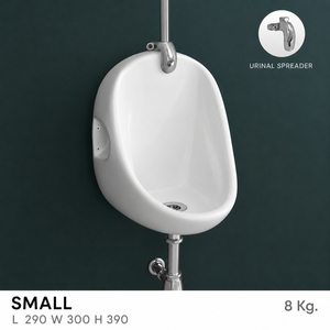 Urinoir mural moderne en céramique de petite taille avec capteur, design écologique, fonctions de nettoyage facile, chasse d'eau par gravité 1,0 GPF - Product Image 2