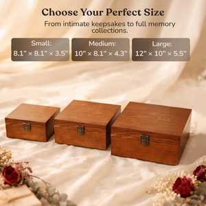 Custom Engraved Carved Eco-Friendly Wooden <b>Keepsake</b> <b>Box</b> Square Tabletop Storage for Wedding Home Gift - Product Image 1