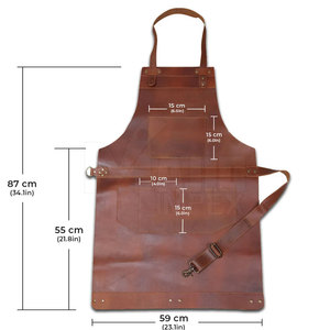 Tablier de travail en cuir PU imperméable et respirant, personnalisable, pour la soudure, vente en gros - Product Image 4