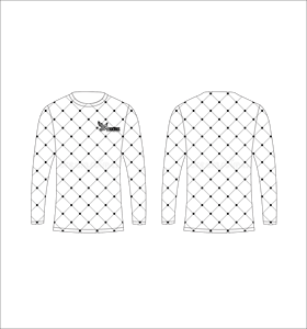 Camiseta Deportiva Ligera de Manga Larga Sublimada Personalizada con Patrón de Diamantes Blancos y Negros, Fabricante de Ropa al Por Mayor - Product Image 1