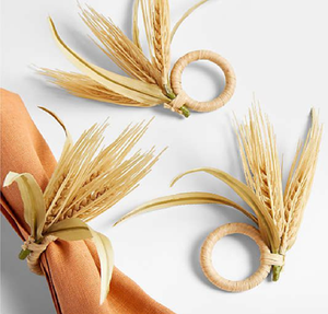 Anneau de serviette en rotin naturel tressé épais avec une texture rustique, disponible en gros pour la salle à manger - Product Image 3