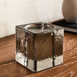 Decorative Cast Glass Pillar Candle Holders for Living Room, Bedroom, and <b>Table</b> Decor Use - Product Image 6
