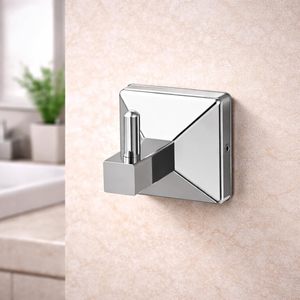 Atractivo gancho para toallas para colgar sobre la puerta, barra de acero inoxidable resistente plateada para toallas, accesorio para el hogar y el baño - Product Image 1
