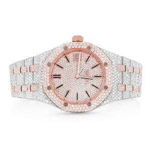 Reloj de Hombre de Cuarzo de Acero Inoxidable con Diamantes Moissanite VVS Iced Out, Estilo Hip Hop, con Correa de 20mm y Esfera de Cristal - Product Image 1