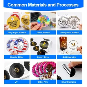Étiquettes autocollantes en PVC imperméables personnalisées avec estampage doré - Autocollants de logo durables et autocollants pour emballages industriels - Product Image 3