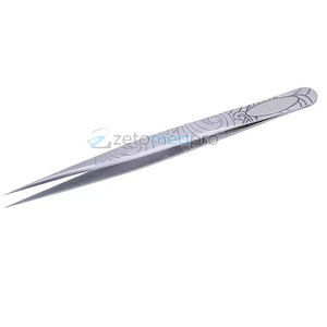 Pince à épiler à pointe fine en acier inoxydable, outil de précision antistatique pour la beauté - Product Image 2